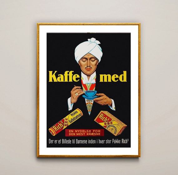 Kaffe Med Richs Coffee Vintage Fooddrink Poster Poster Paper Or Print Gift Idea Wall Decor