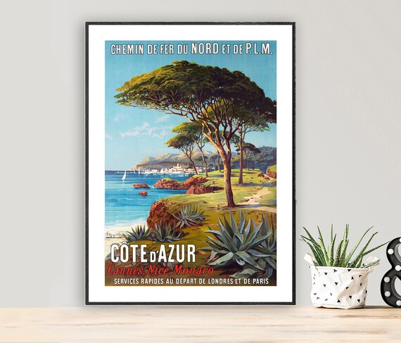 La Cote Dazur France Gift Idea Poster