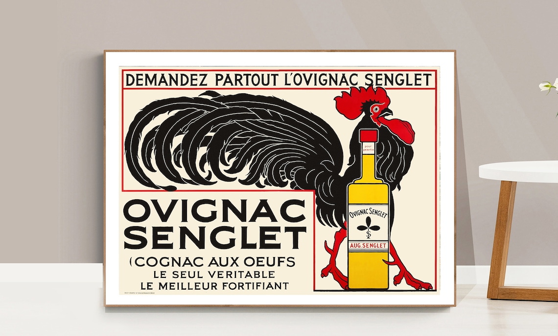 Ovignac Senglet Cognac Aux Oeufs Vintage Travel Poster