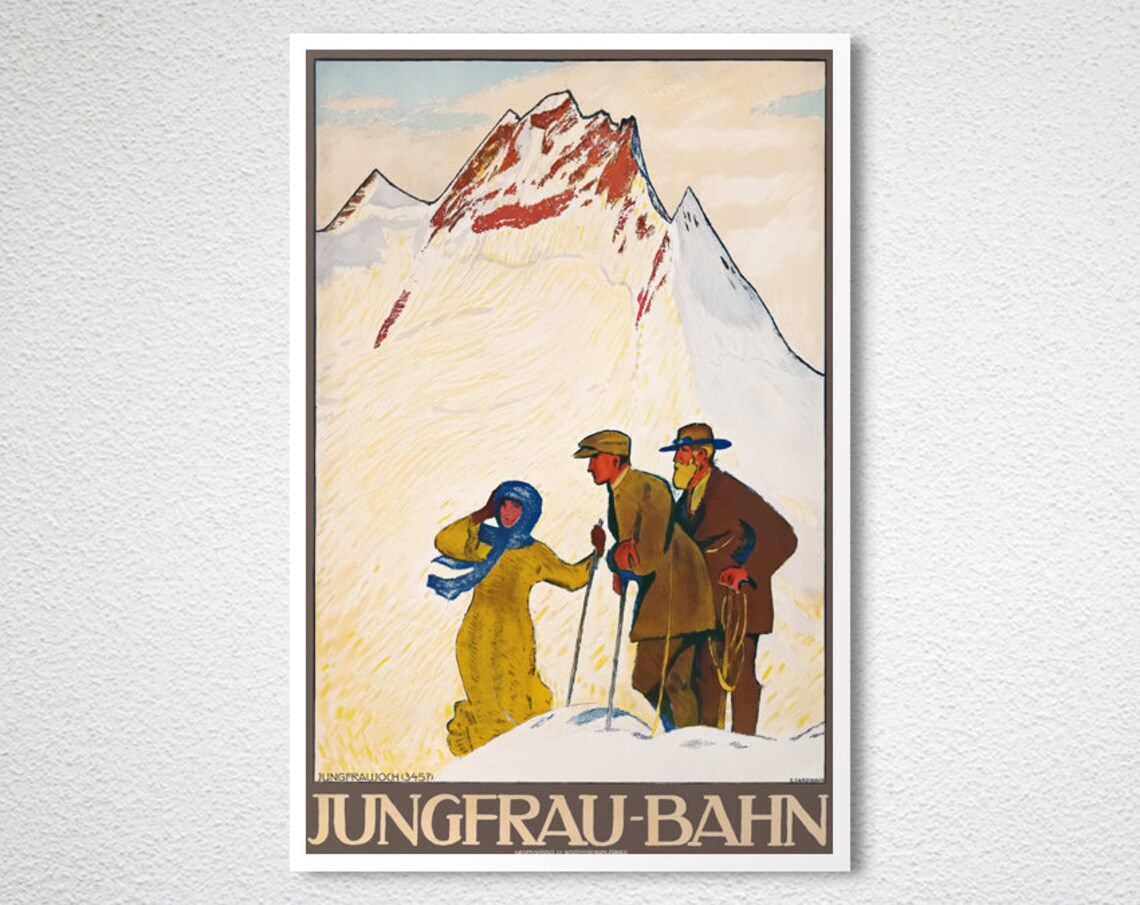 Jungfrau Bahn Vintage Travel Poster, Travel Poster - Image 2