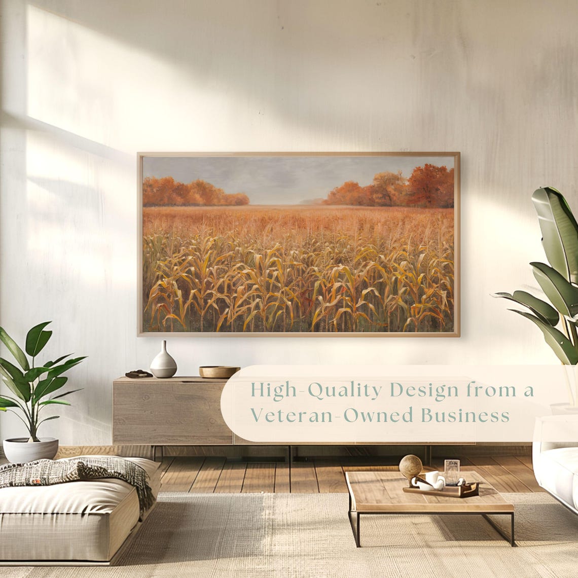 Golden Autumn Cornfield Landscape Endless Fall Stalks Poster - Image 4