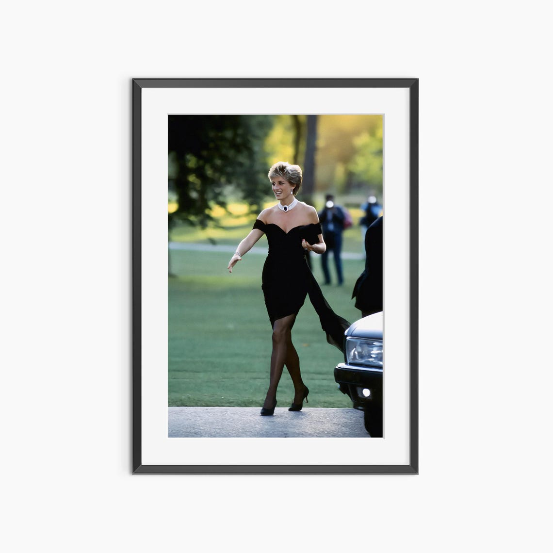 Princess Diana Black Evening Dress Choker Candid Photography Print