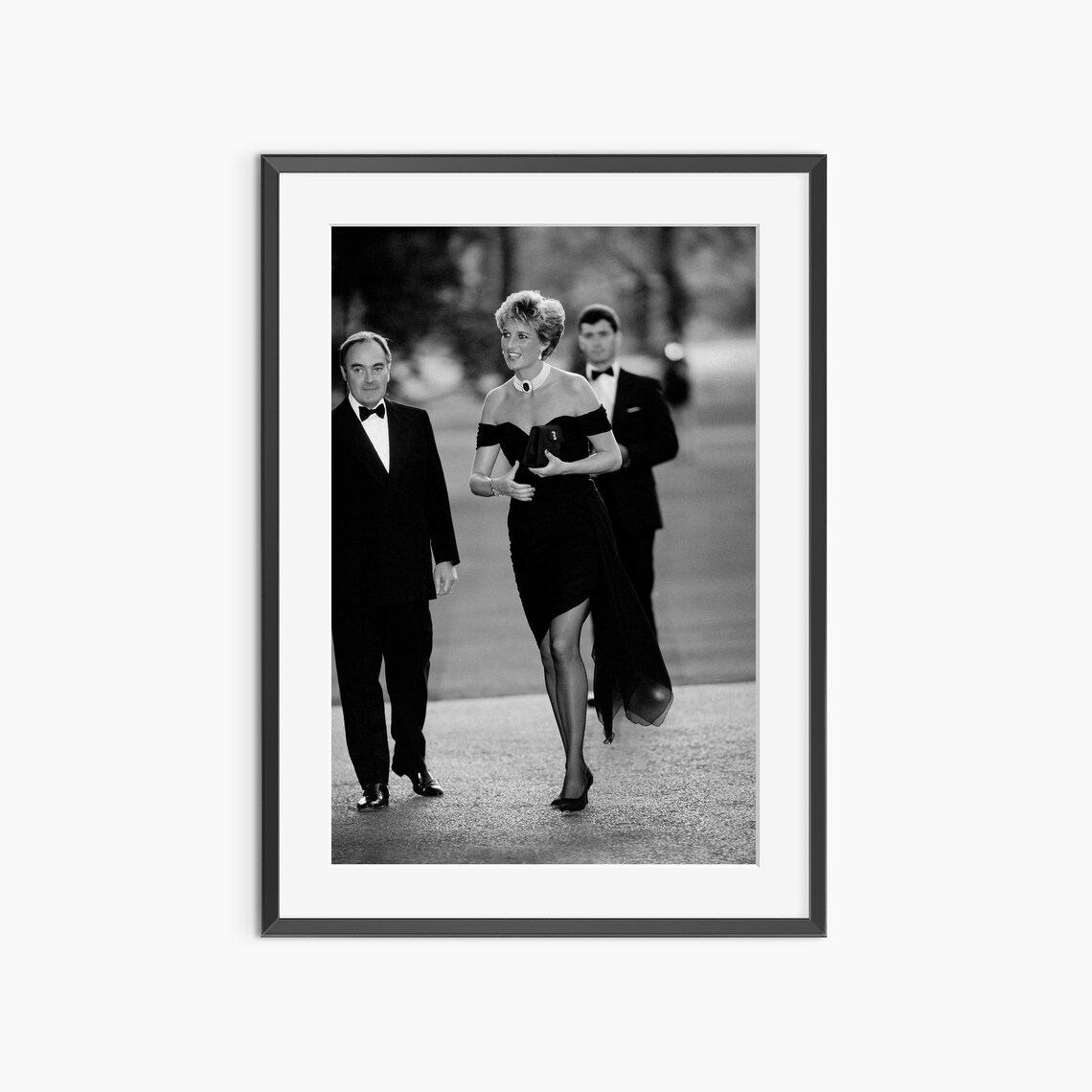 Princess Diana Iconic Black Evening Gown Fashion Photo Poster