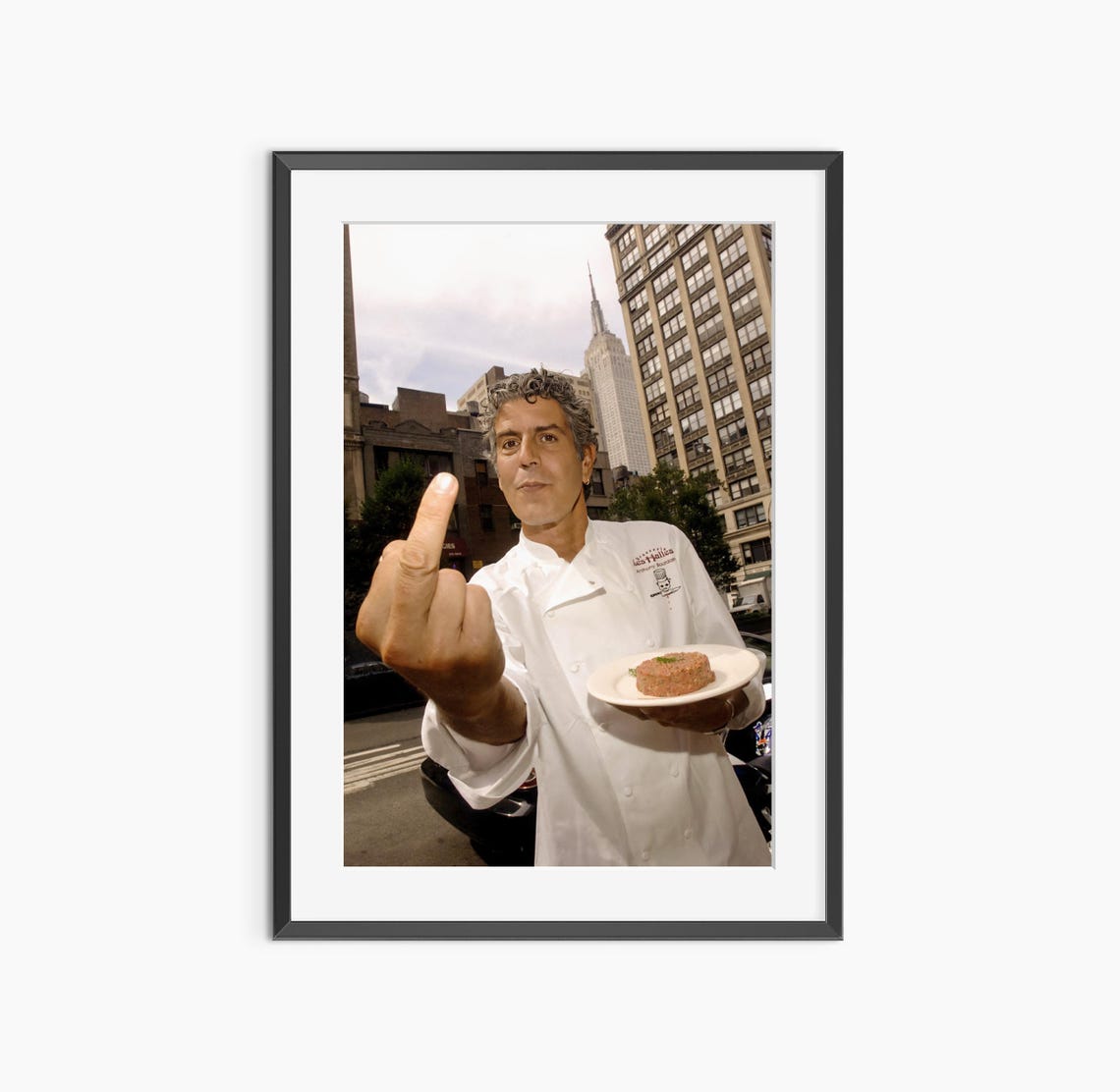 Anthony Bourdain Chef Middle Finger New York City Iconic Photo Print
