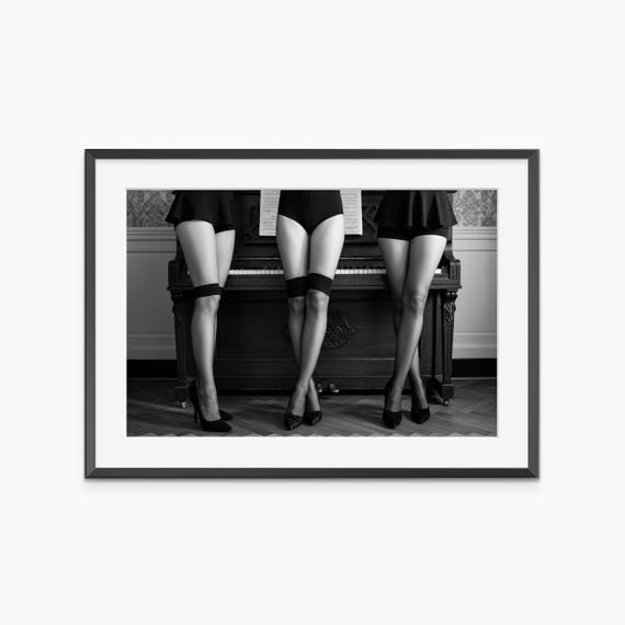 Piano Wall Art Photography Prints Retro Poster Stiletto Heels Fashion Print Black And White Museum Quality