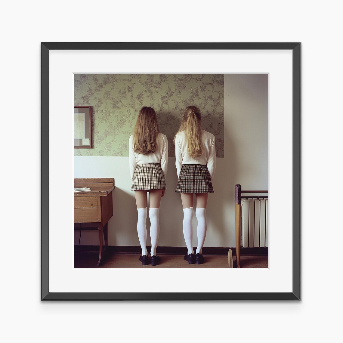 Two Girls In School Uniforms Moody Fine Art Photography Print