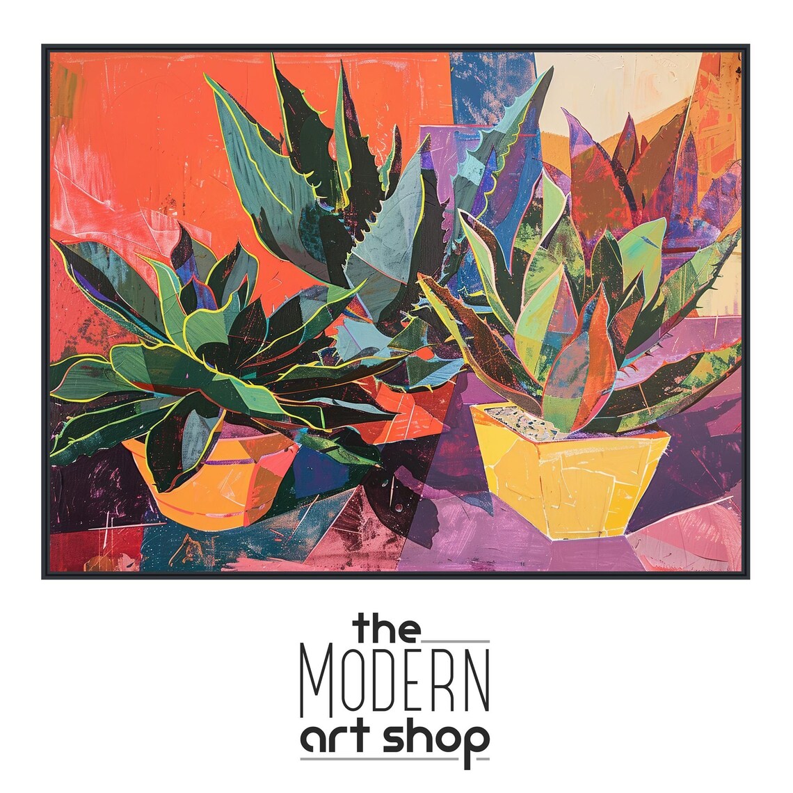 Potted Agave, Southwestern Vintage Desert Art Print - Image 4