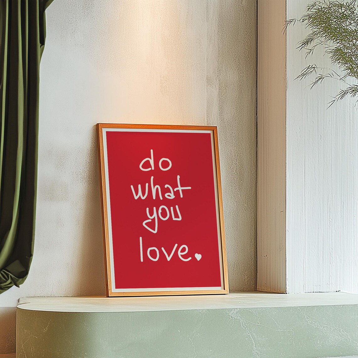 Do What You Love Hand Lettered Bold Red Minimalist Quote Poster - Image 2