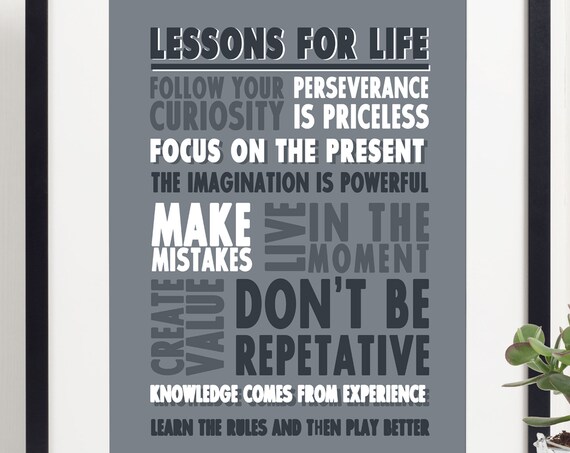Albert Einstein Life Lessons Art Print Inspirational Wall Decor