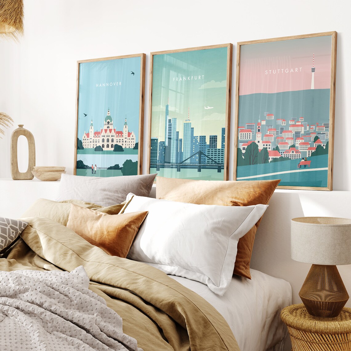 Frankfurt Skyline Minimalist City Poster Print - Image 2