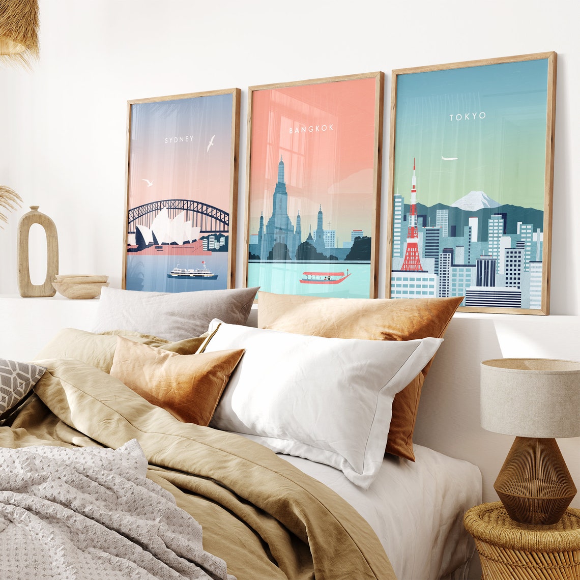 Sydney Australia Opera House Harbour Bridge Ferry Sunset Poster - Image 2