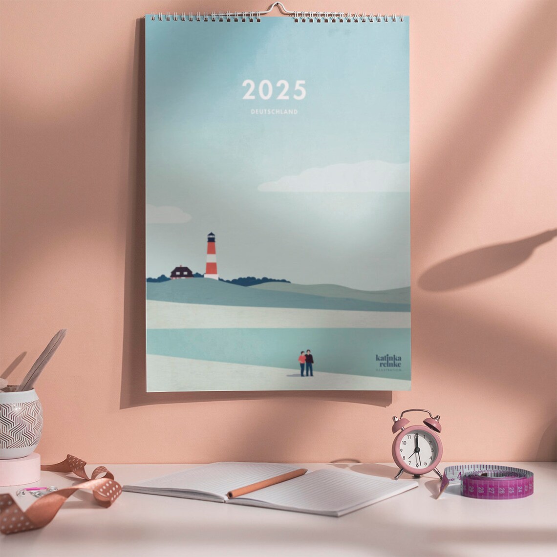 2025 Deutschland Monthly Lighthouse Coast Art Print Calendar