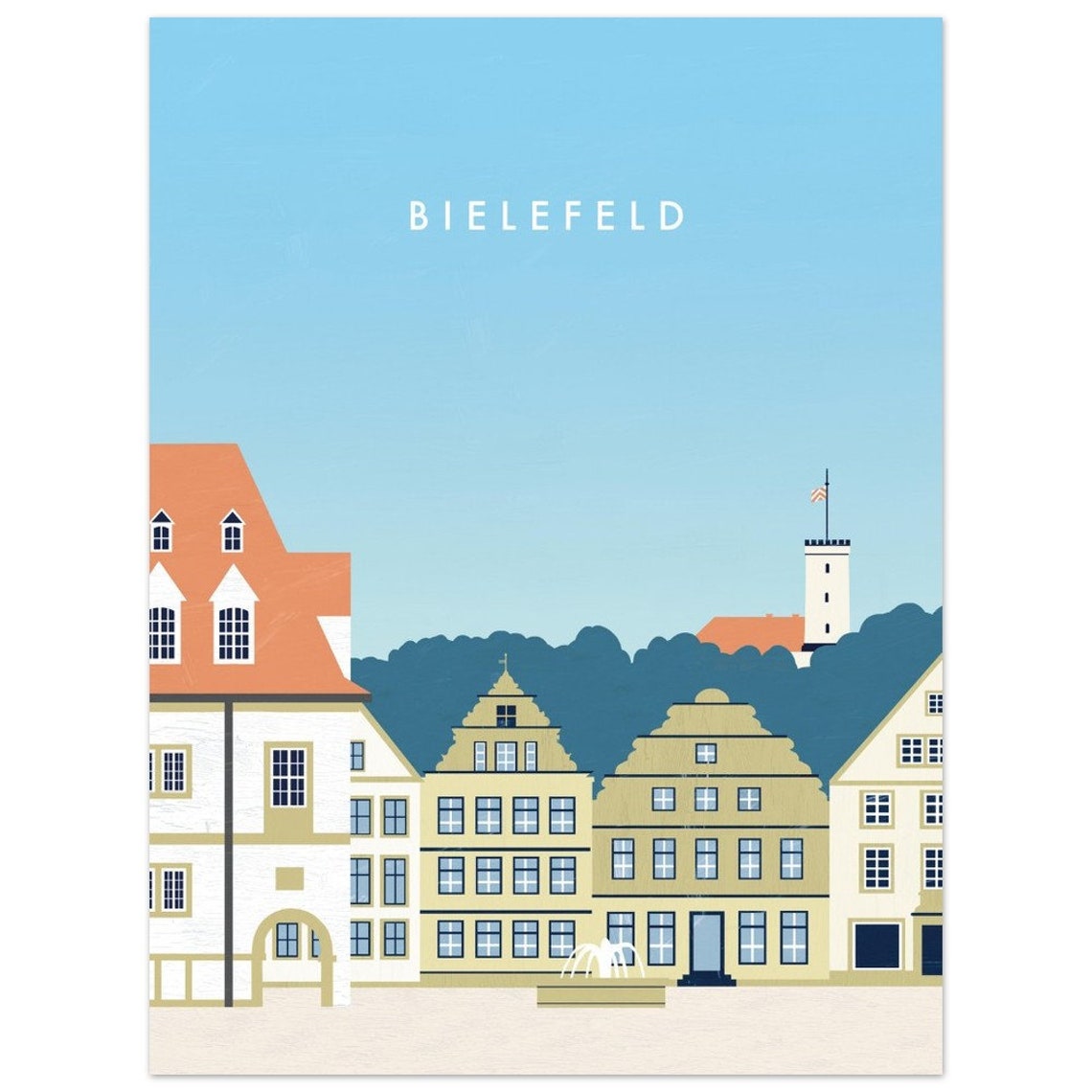 Bielefeld Germany Historic Old Town Square Castle Hill Poster - Image 2