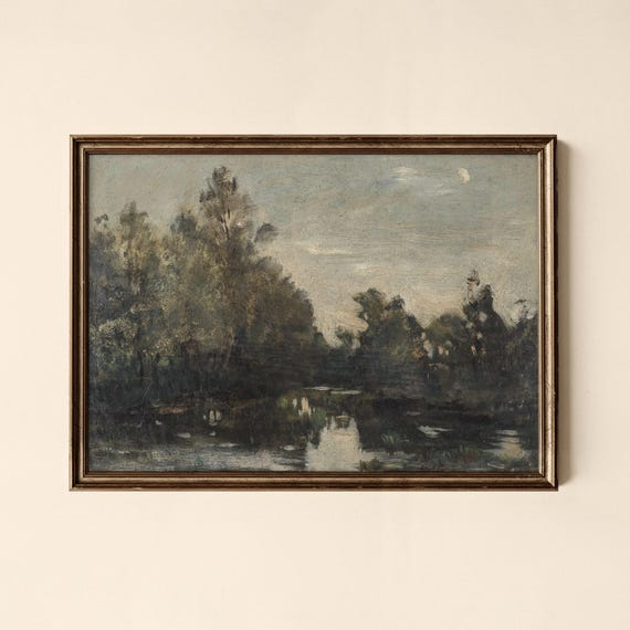 Vintage Forest Lake Print Living Room Decor Collected Prints Cpl014