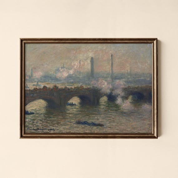 Vintage River Scene Print Living Room Decor Collected Prints Cpl290
