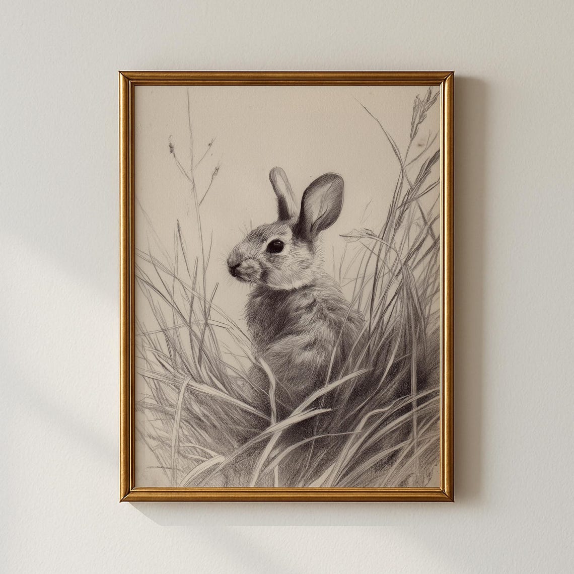 Vintage Rabbit Print Modern Wall Art Bedroom Collected Prints Cpp700