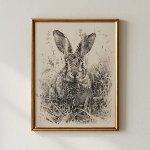 Vintage Rabbit Print Animal Wall Art Gallery Collected Prints Cpp434