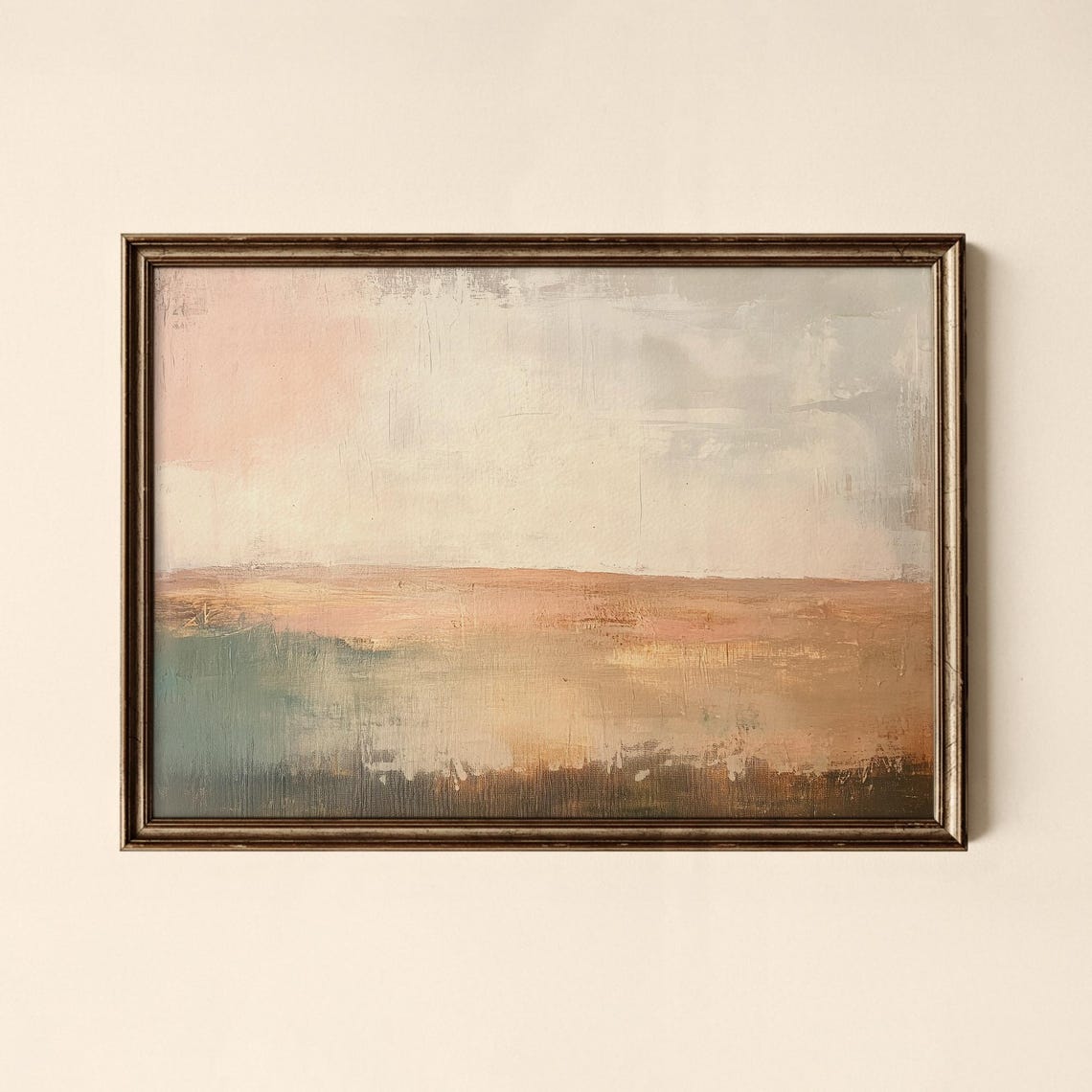 Soft Blush Pastel Abstract Horizon Modern Neutral Calm Wall Art