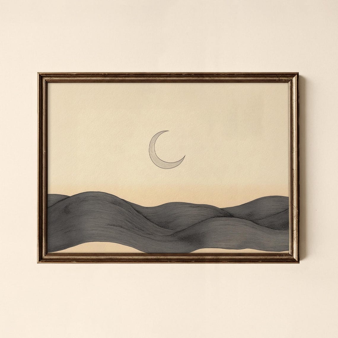 Vintage Moon Print Nature Wall Art Living Room Decor Collected Prints Cpl765