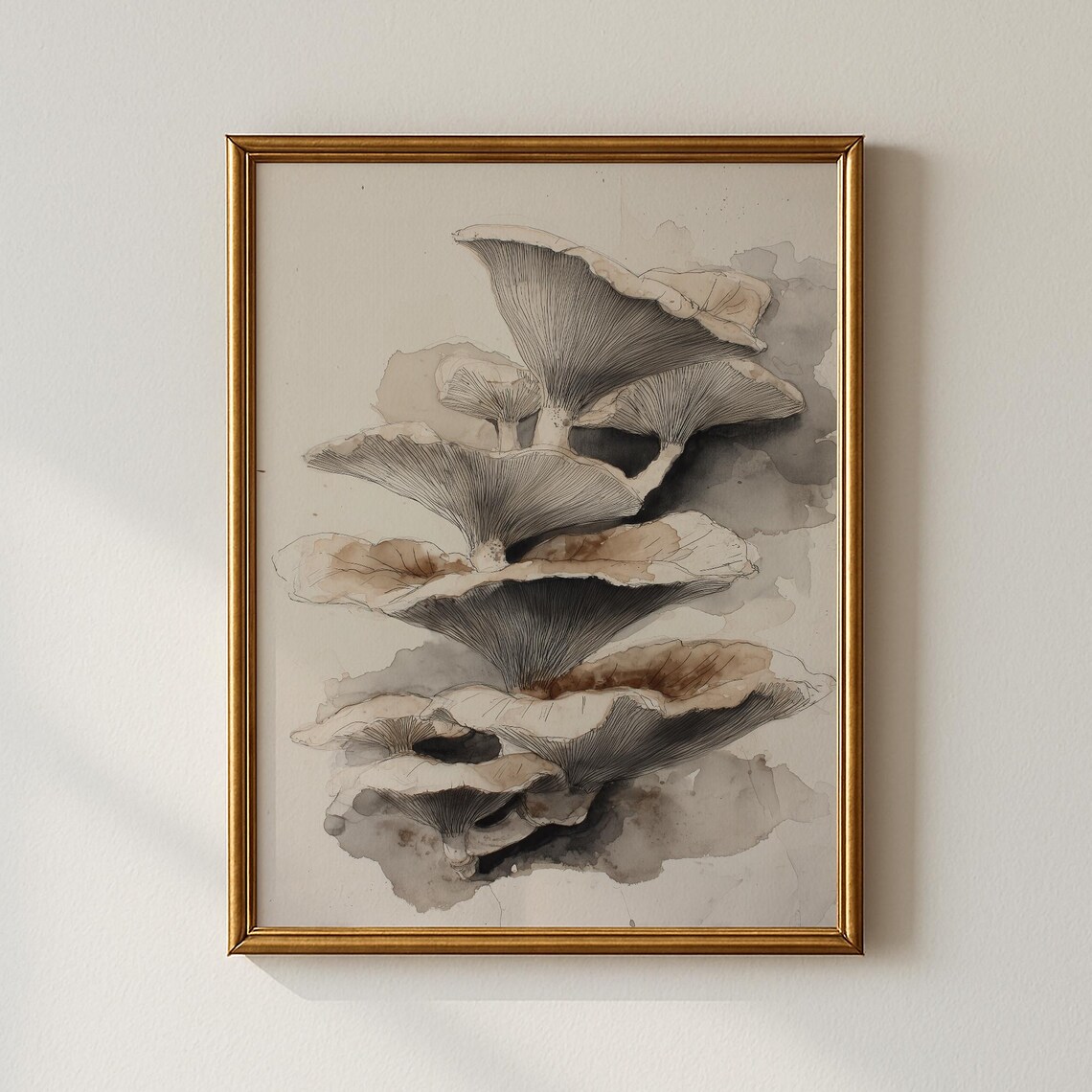 Vintage Mushroom Print, Minimalist Painting