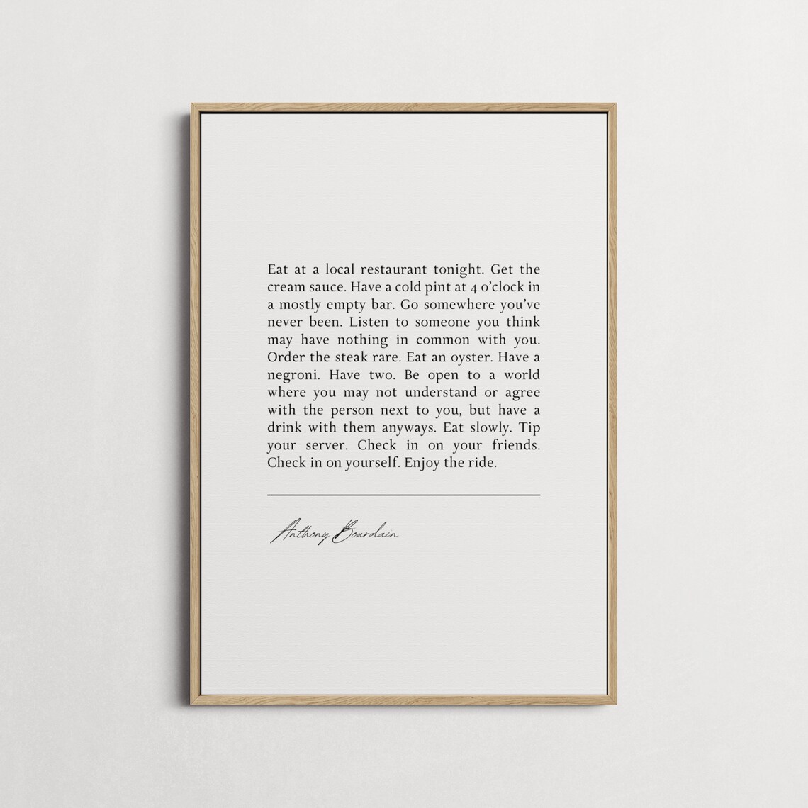 Anthony Bourdain Local Restaurant Tonight Botanical Kitchen Quote Poster - Image 5