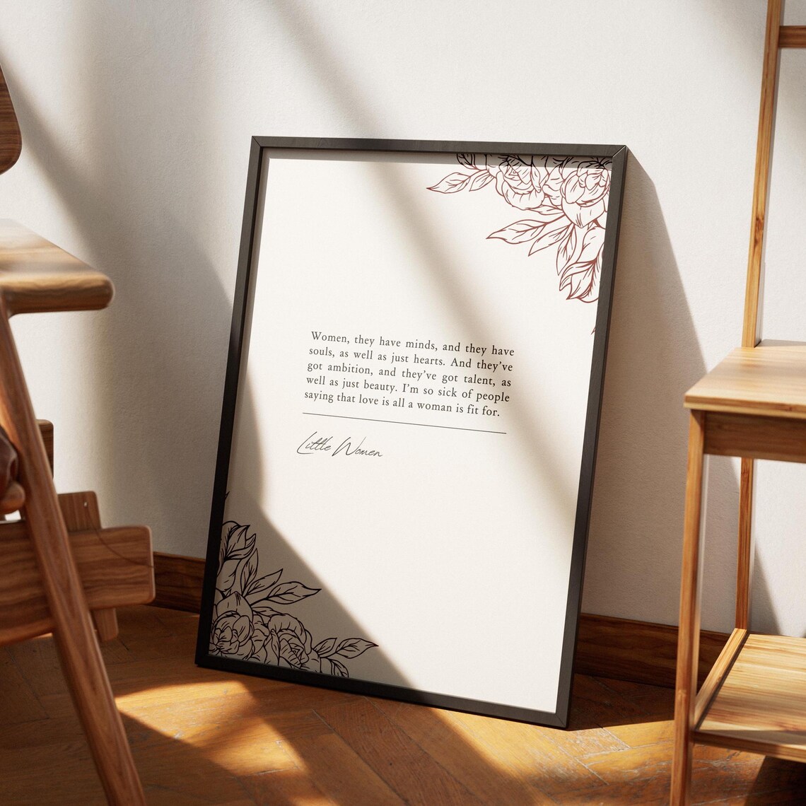 Louisa May Alcott Women They Have Minds And They Have Souls Little Women Print Inspirational Wall Dcor Little Women Poster - Image 5