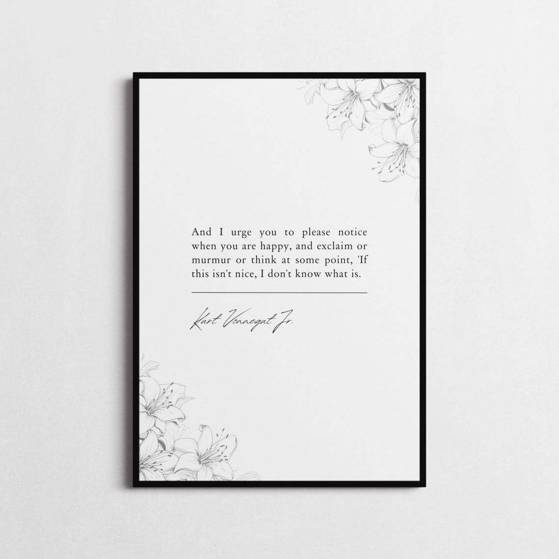 Kurt Vonnegut If This Isn't Nice Minimalist Black Quote Poster - Image 2
