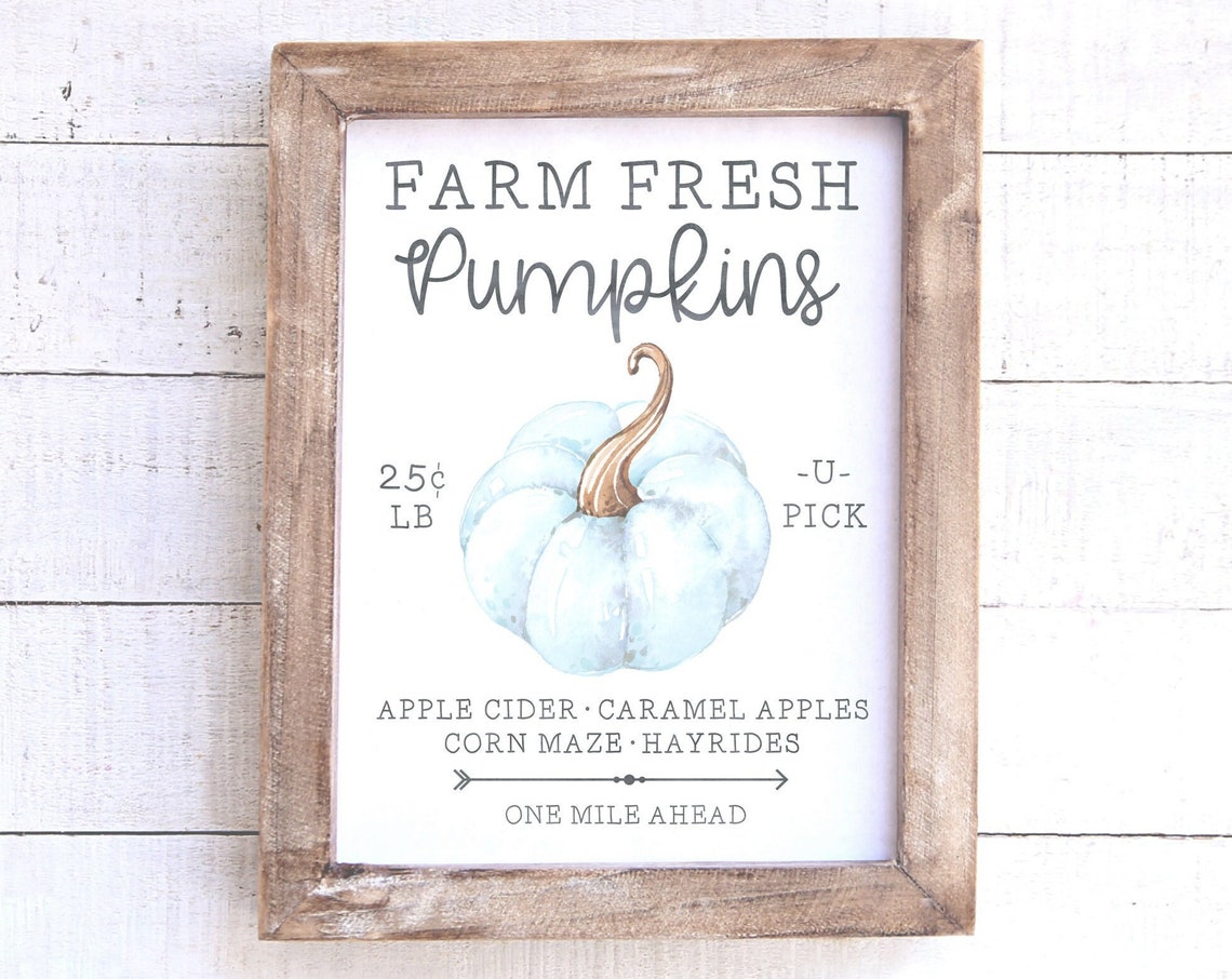 Farm Fresh Pumpkins U-Pick Vintage Fall Farmhouse Sign Poster - Image 4