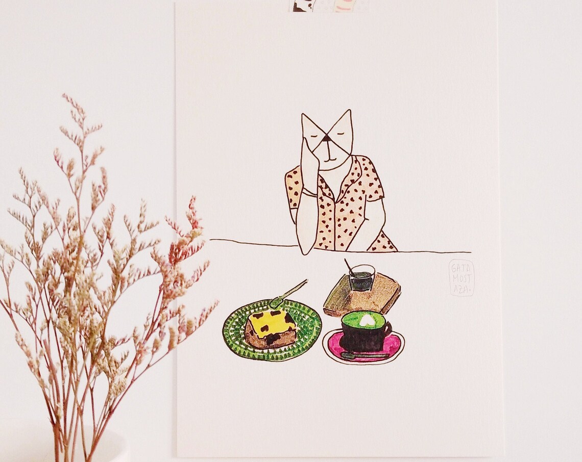 Cat Illustration, Cute Kawaii Cat Snack Cake