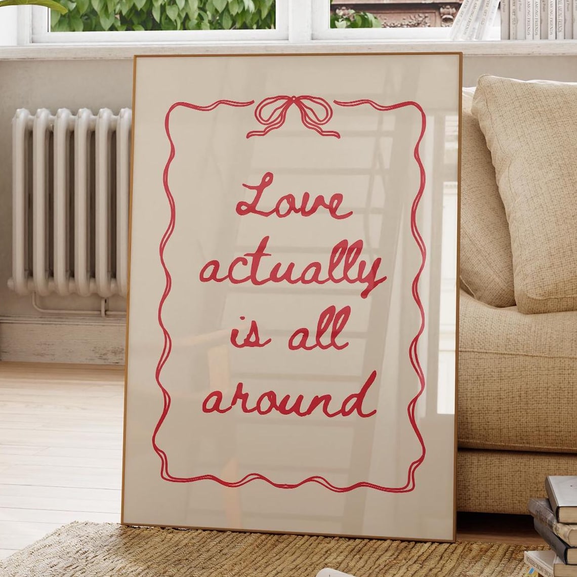 Love Actually Is All Around Retro Poster Print