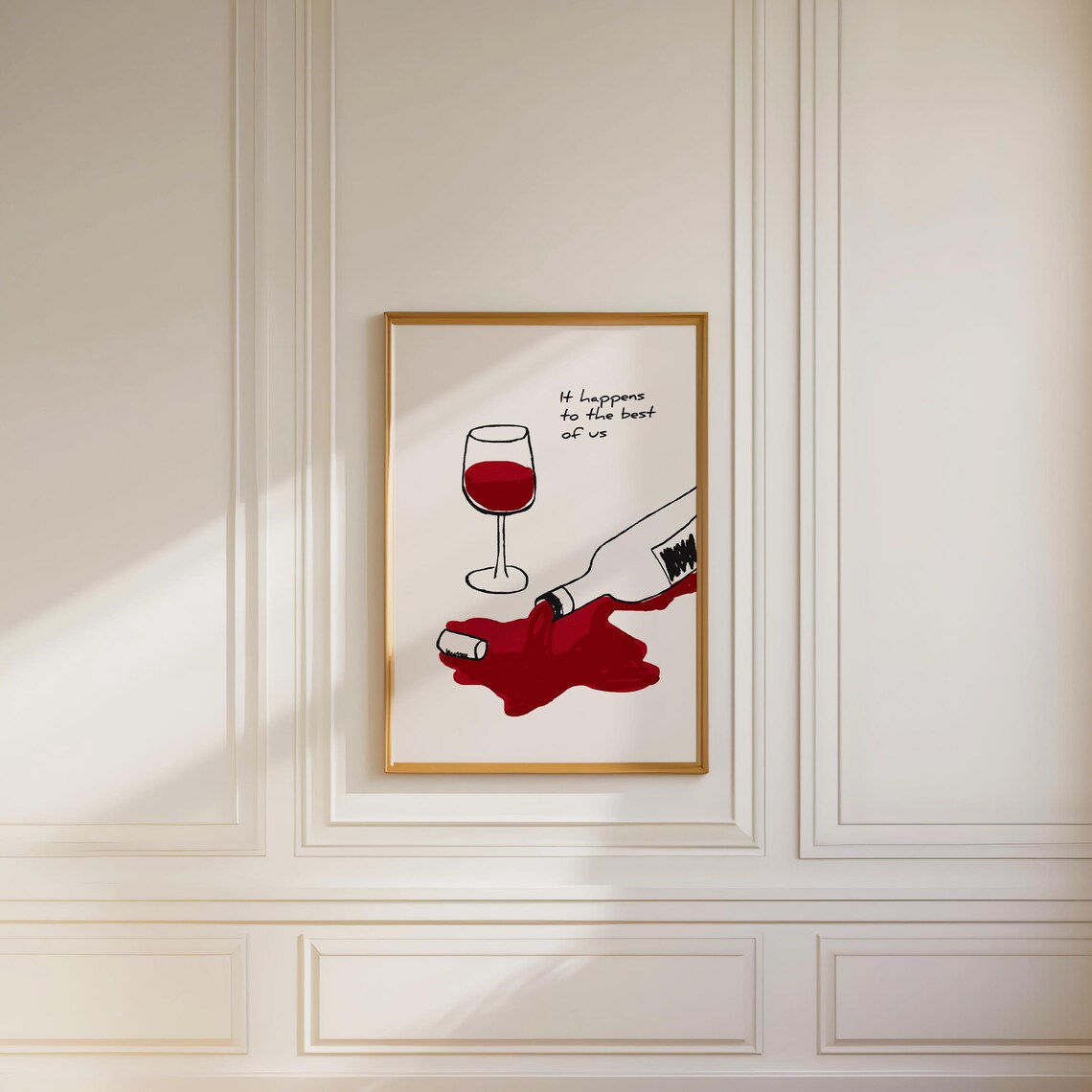 It Happens To The Best Of Us Spilled Wine Funny Bar Wall Art - Image 4