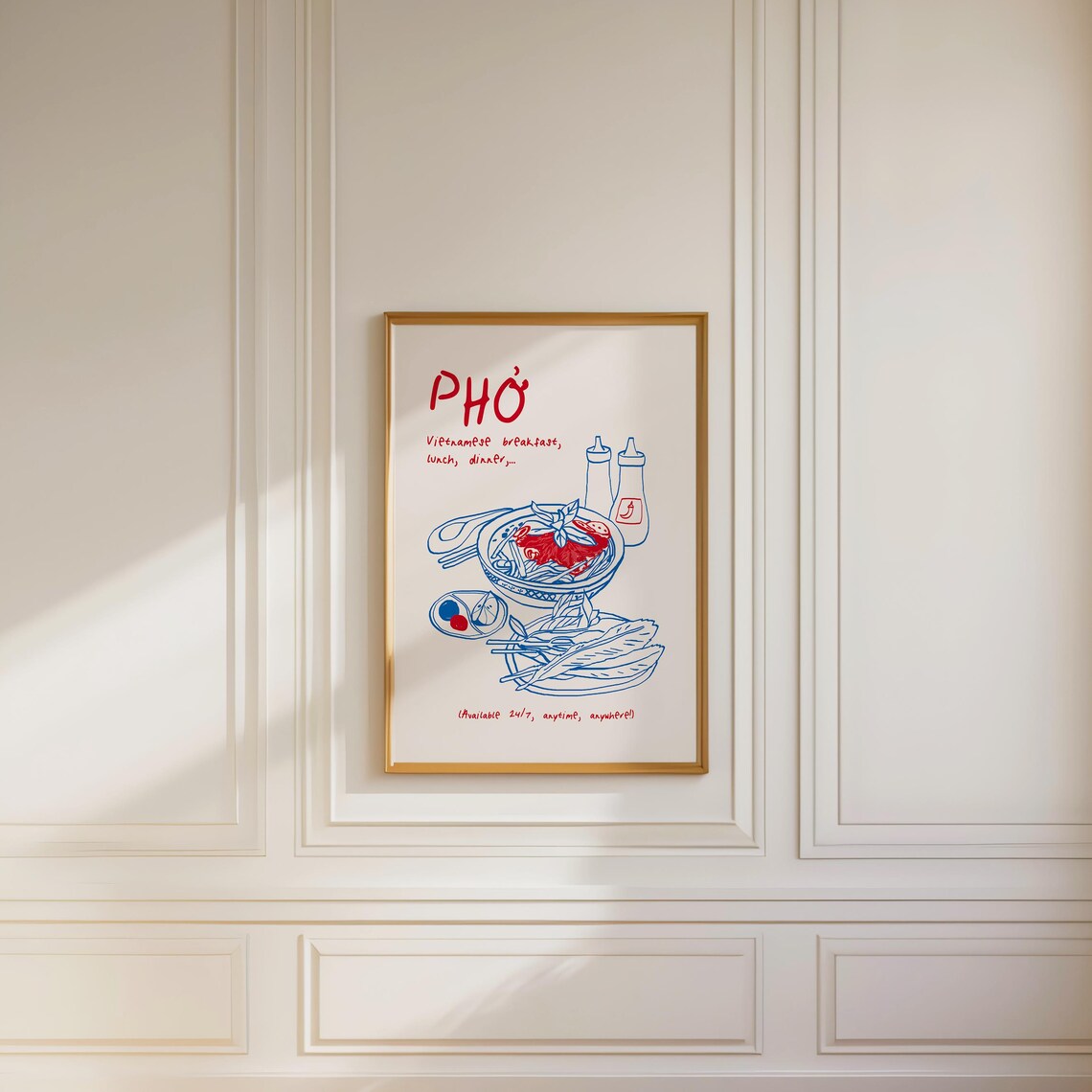 Pho Art Print Vietnamese Noodle Poster Food Print Pho Vietnam Art Vietnamese Food Asian Food Illustration Wall Art - Image 4
