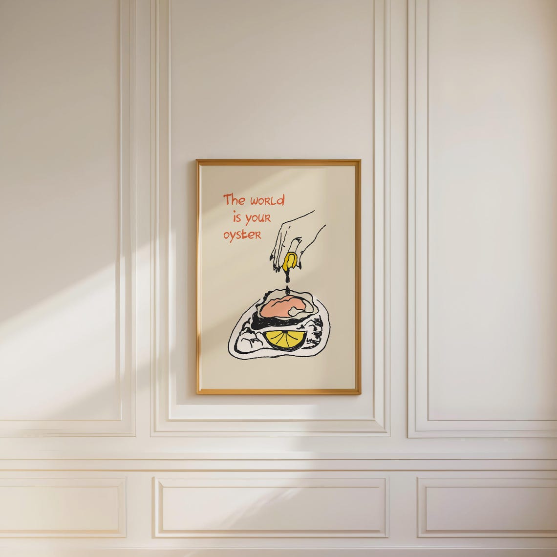 The World Is Your Oyster Lemon Squeeze Quote Coastal Wall Art - Image 3