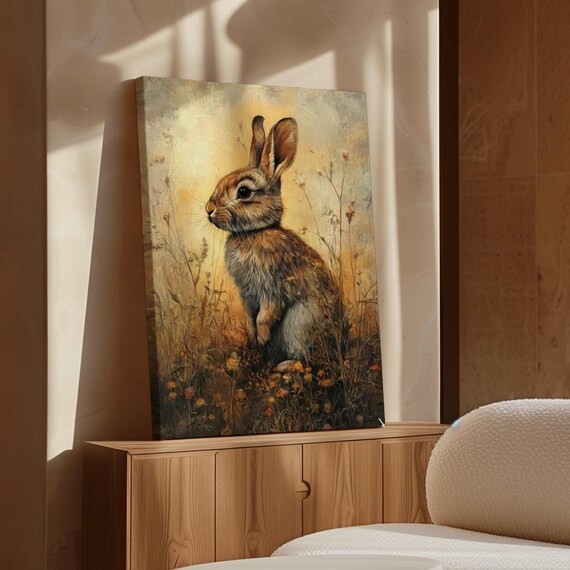 Rustic Charm Rabbit in a Golden Meadow