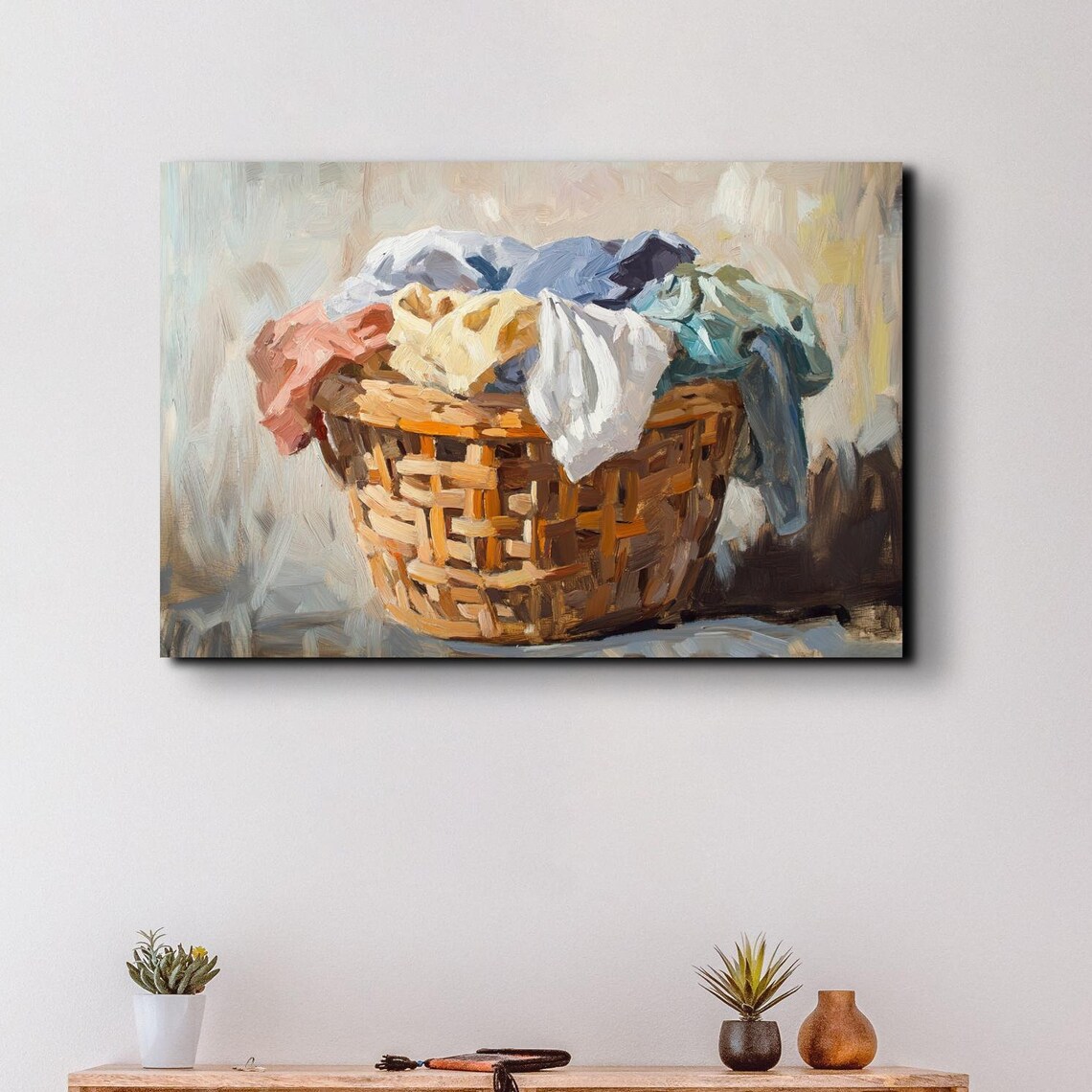 Laundry Basket Art, Laundry Room Wall Art Print