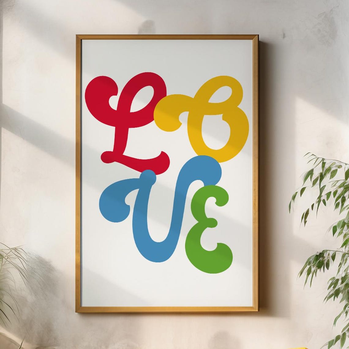 Love Wall Art Bedroom Decor Nursery Print Word Poster Living Room - Image 6