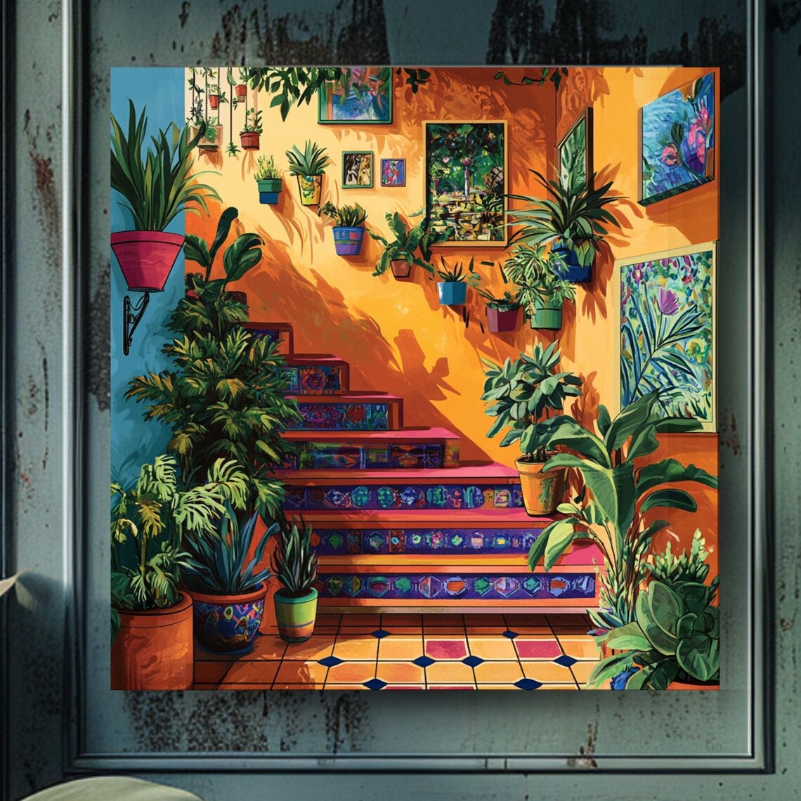 Maximalist Mexican Staircase, Spanish Home Decor