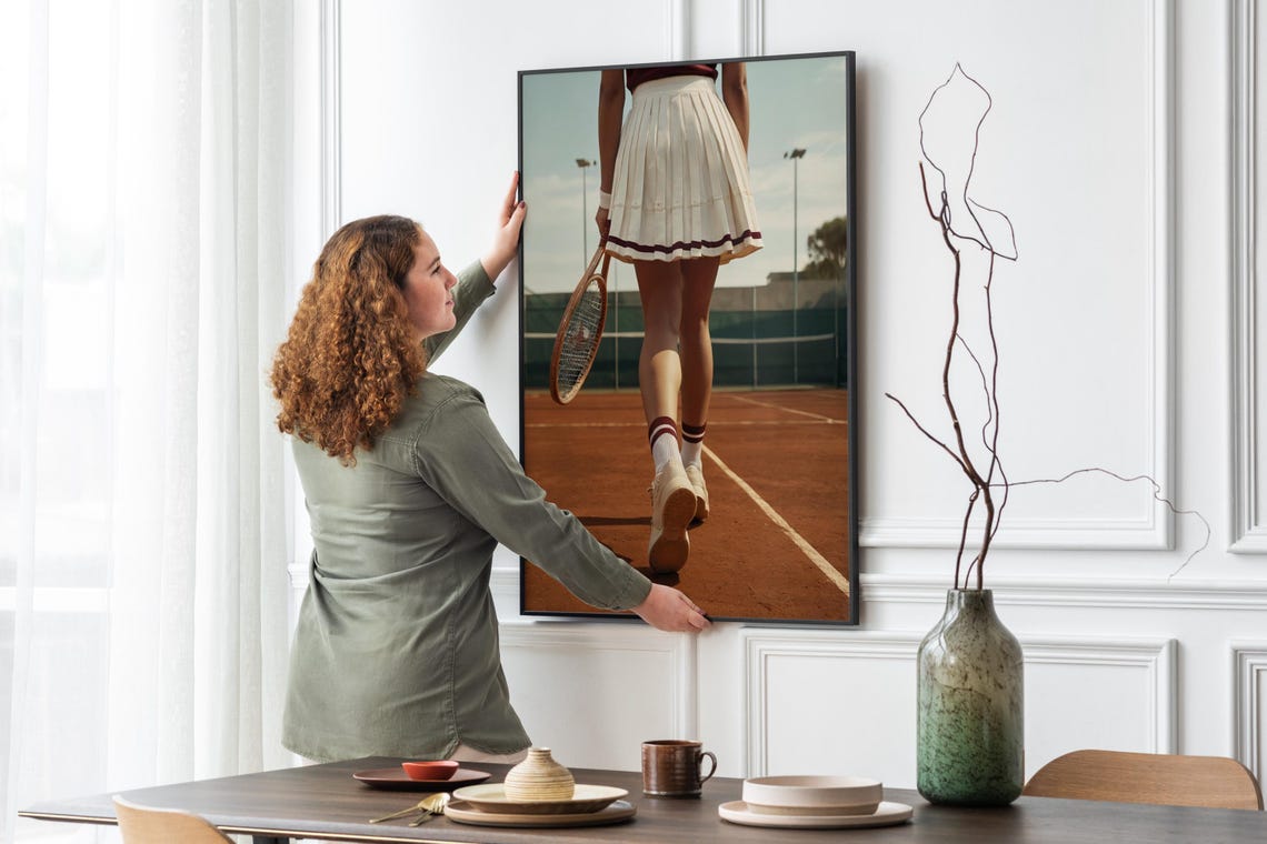 Tennis Girl Wall Art Trendy Art Prints Tennis Poster Retro Wall Art Tennis Court Print Sports Prints Girly Wall Art Print - Image 4