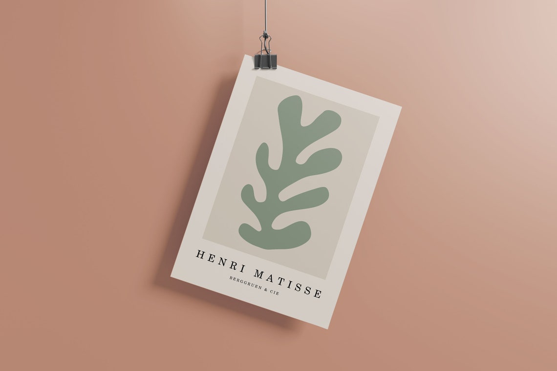 Henri Matisse Sage Cutout Frond Neutral Minimalist Art Poster - Image 2