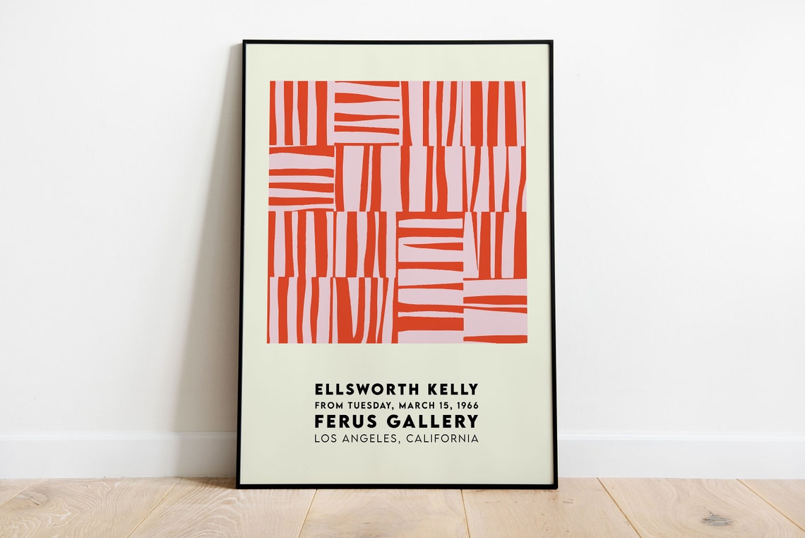 Ellsworth Kelly Red Stripes Ferus Gallery Art Exhibition Poster - Image 2