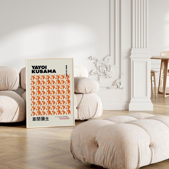 Yayoi Kusama Tokyo 1998 Orange Triangle Pattern Exhibition Poster