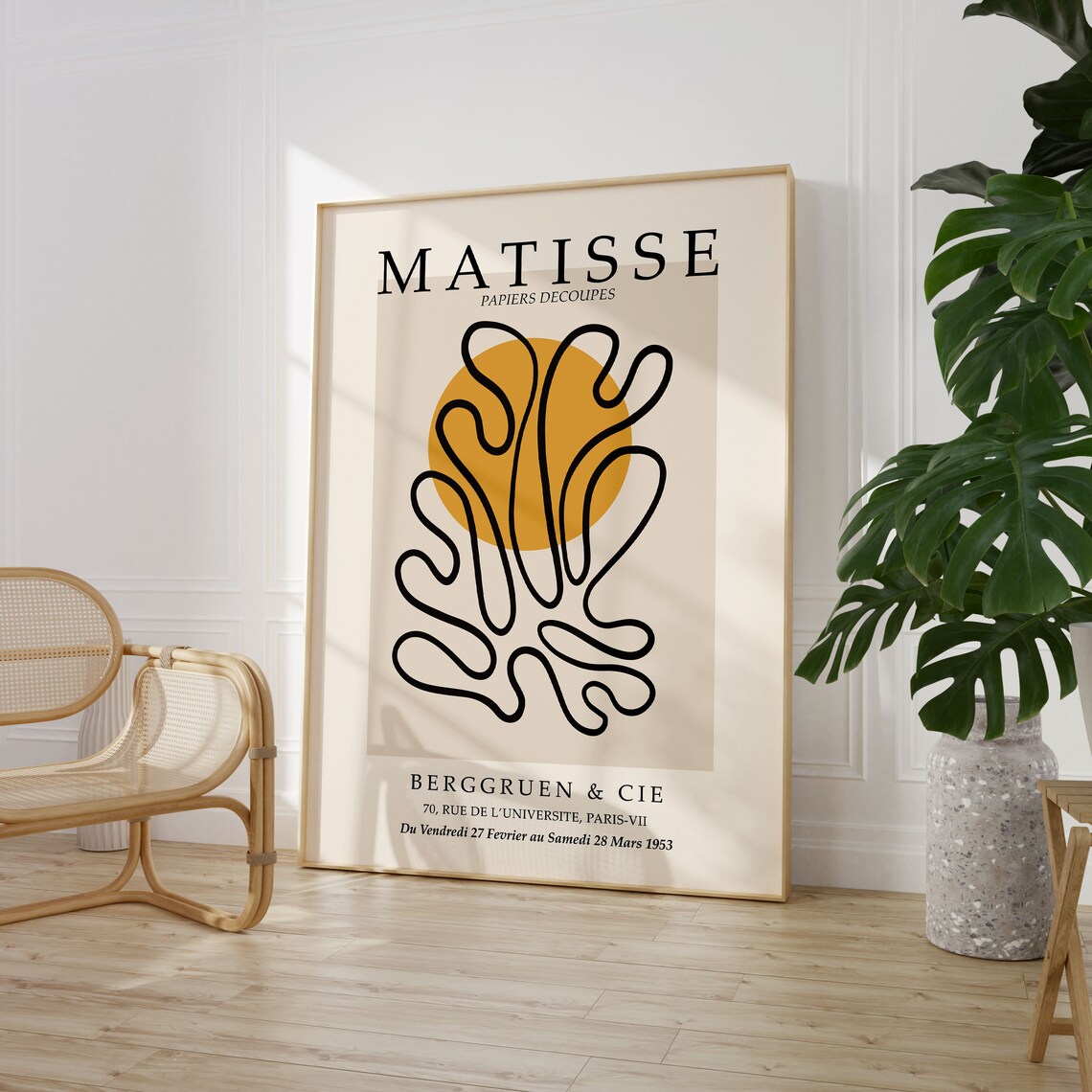 Matisse Abstract Poster, Yellow Minimalist Art Print