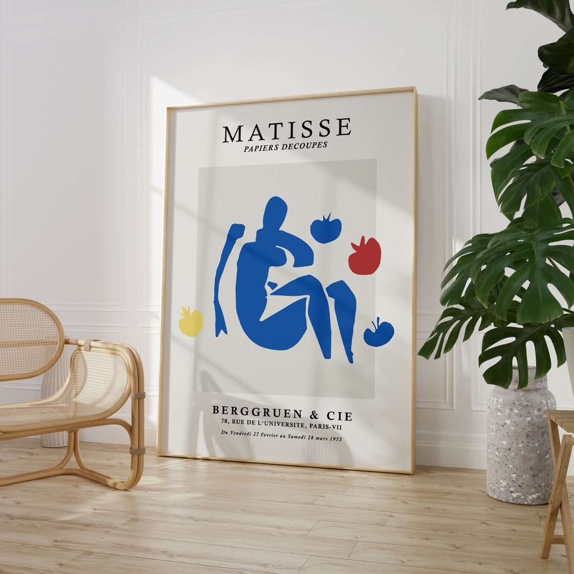 Matisse Blue Figure Paper Cutout Berggruen Paris Exhibition Poster