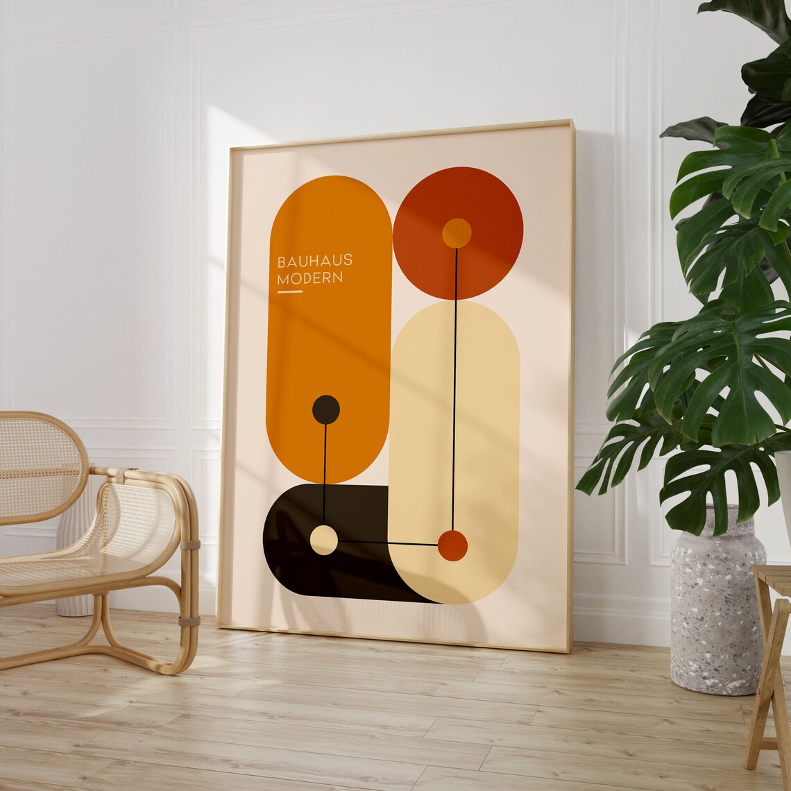 Bauhaus Exhibition Poster, Minimalist Mid-Century Art Print
