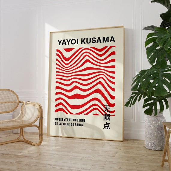 Yayoi Kusama Exhibition Poster Gallery Wall Art Kusama Print Kusama Nets Japanese Decor Printable Minimalist Poster