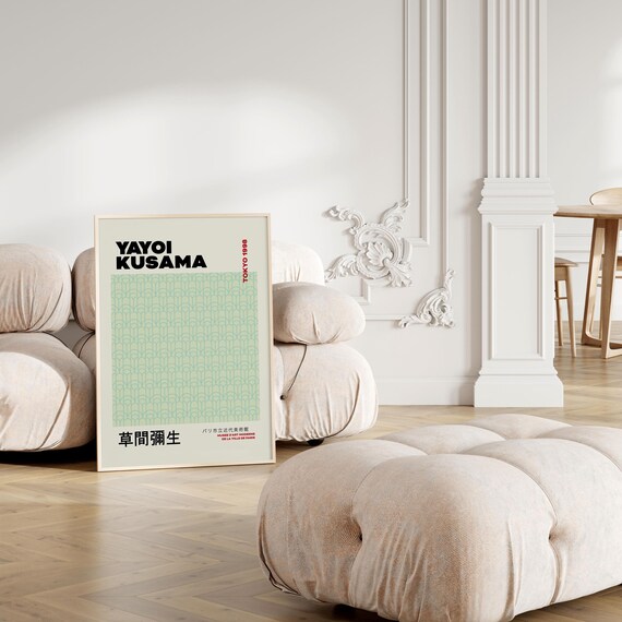 Yayoi Kusama Exhibition Poster Gallery Wall Art Geometric Abstract Print Japanese Decor Printable Poster