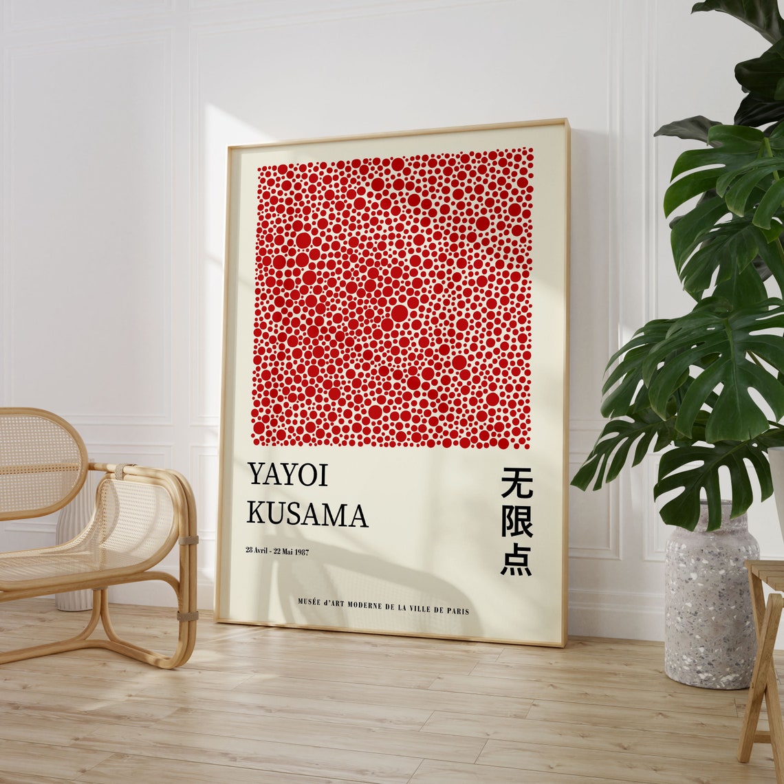 Red Dots Yayoi Kusama Paris 1987 Exhibition Abstract Art Poster