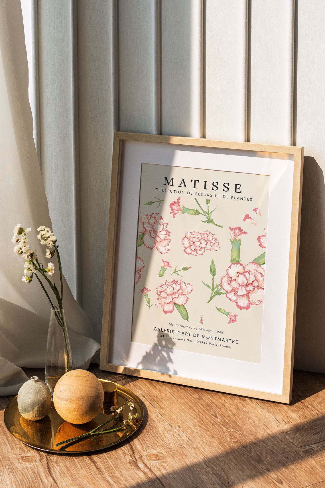 Matisse Red and White Carnation Vintage Floral Gallery Art Print - Image 4