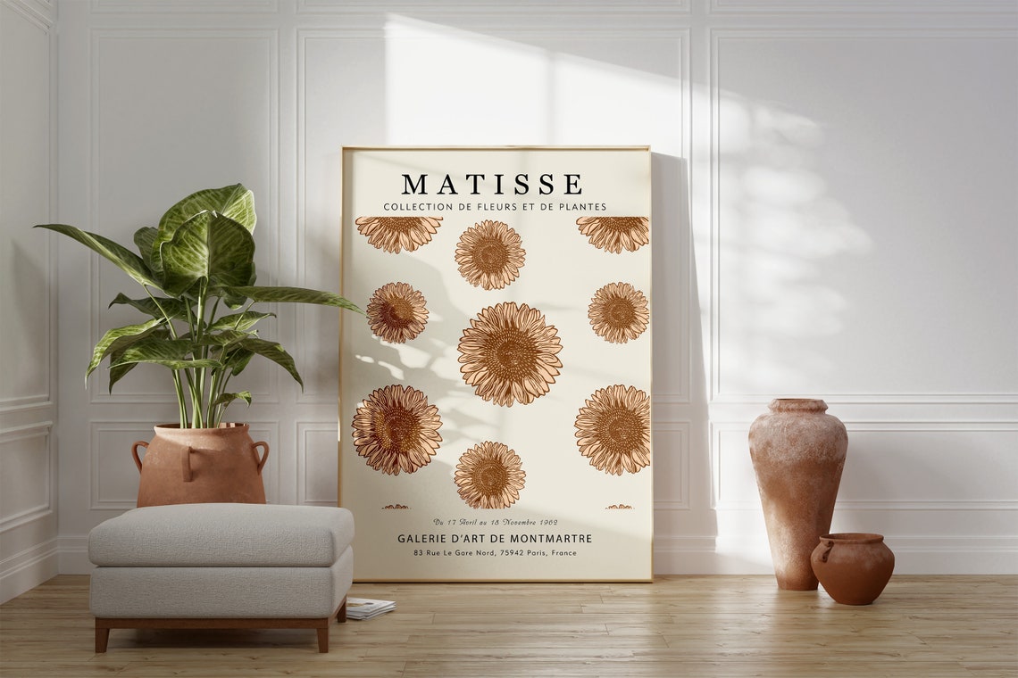 Matisse Flower Market Golden Gerbera Botanical 1989 Exhibition Print