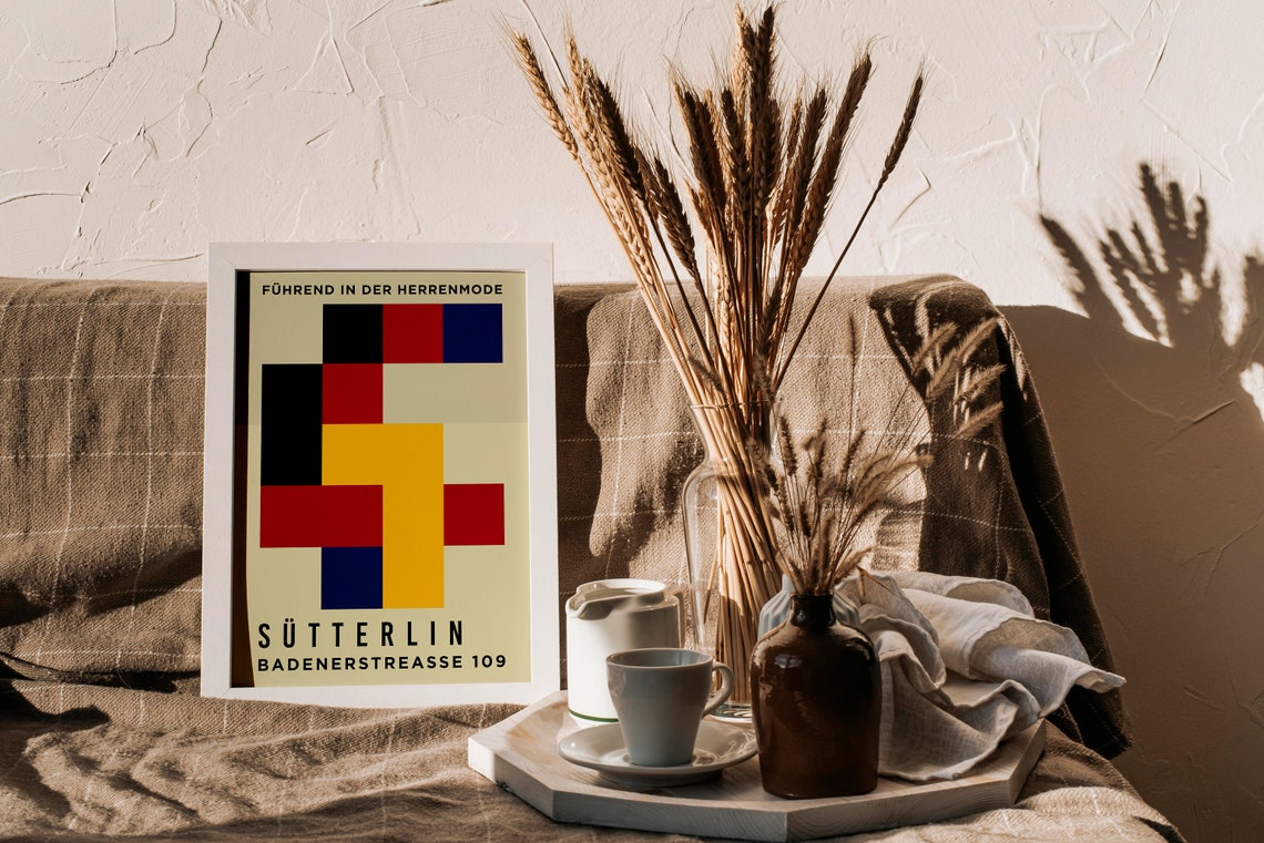 Sutterlin Fuhrend In Der Herrenmode Color Block Bauhaus Poster - Image 5